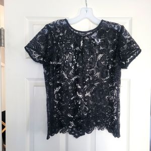 Bisou Bisou lace blouse black